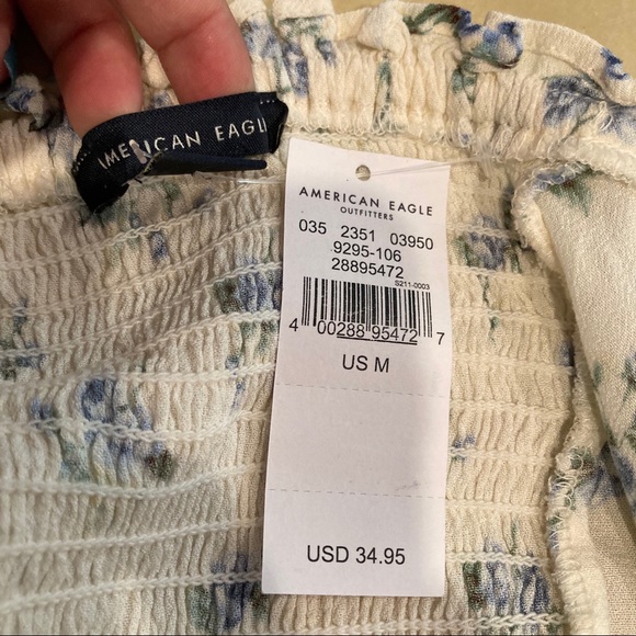 AE Off-the-shoulder lace-up top NWT - Picture 7 of 7